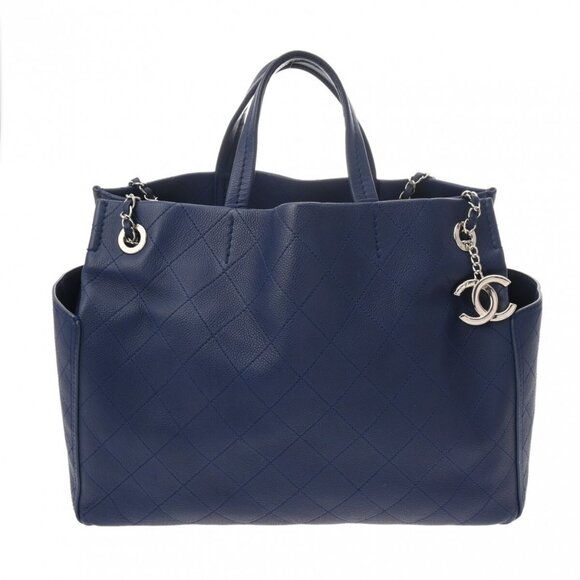CHANEL 2WAY Chain Tote blue tote bag 800000135333000 - Picture 1 of 10